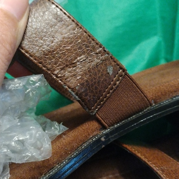 Brown Faux Leather Slide Sandals - Picture 10 of 10